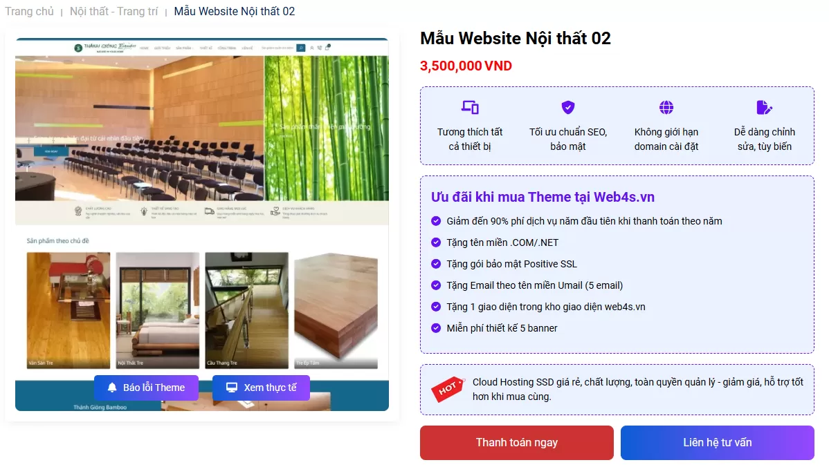 Thiết kế website nội thất